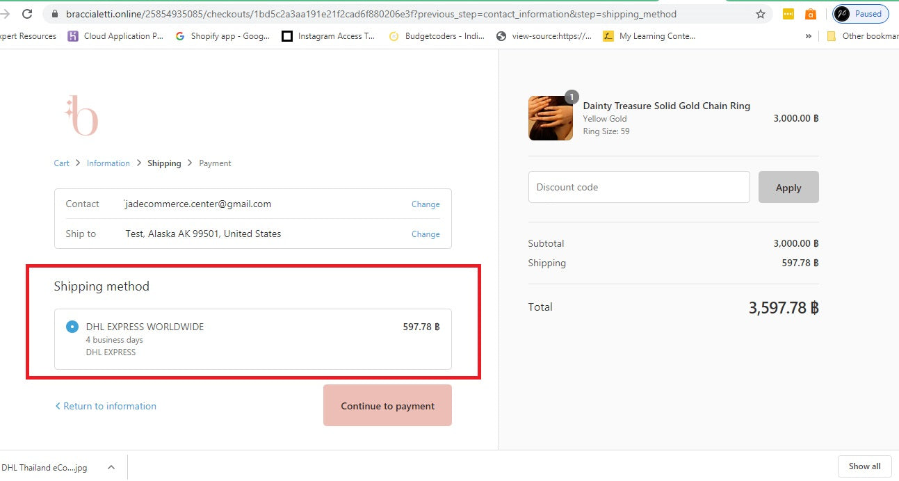 DHL Express Thailand International Rates.