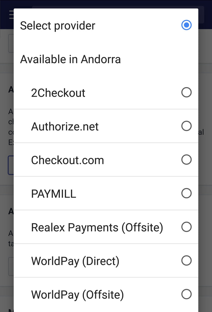 Shopify Payment Gateways อันดอร์ราตั้งค่าบริการ 