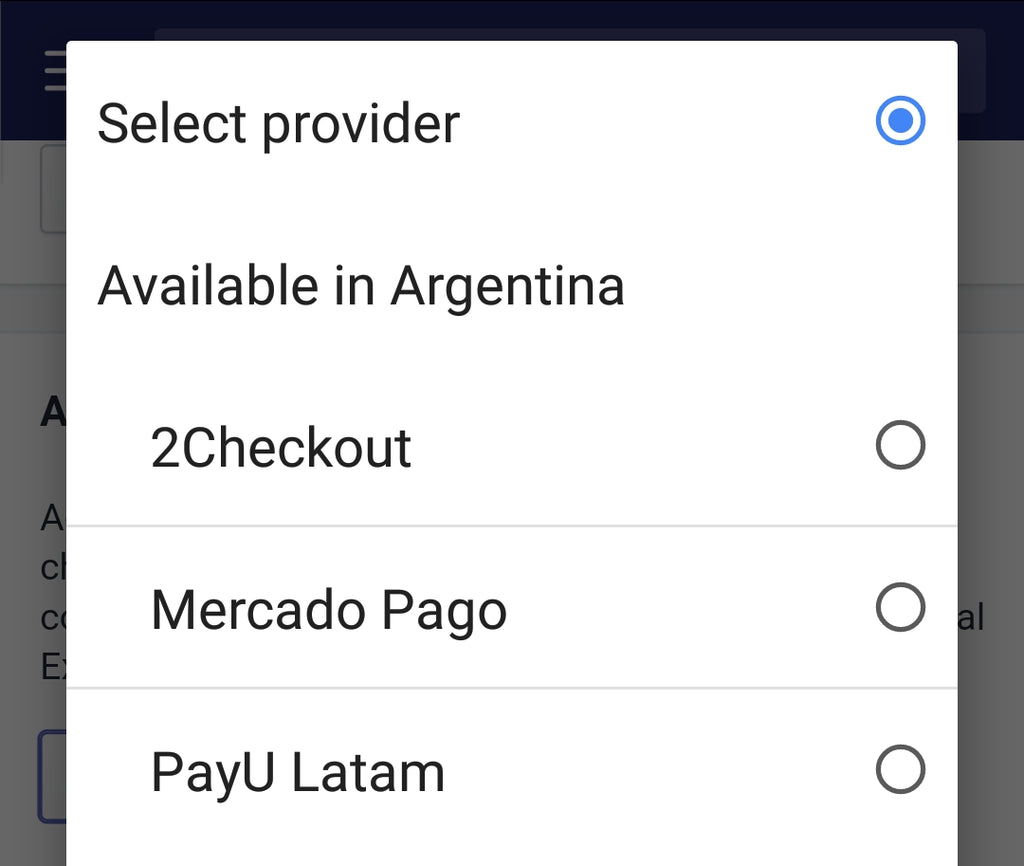 Shopify Payment Gateways Argentina ตั้งค่าบริการ 