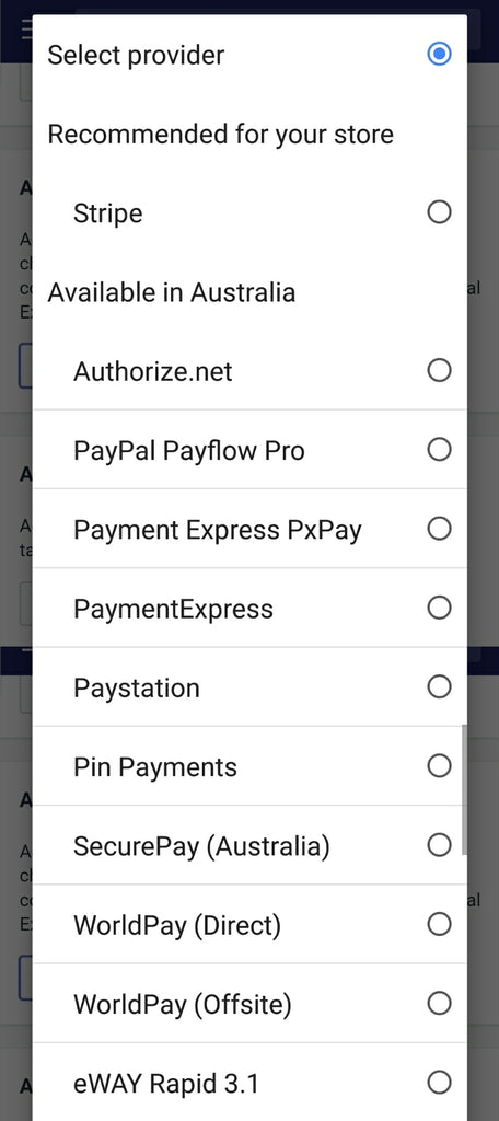 Shopify Payment Gateways ออสเตรียตั้งค่าบริการ 