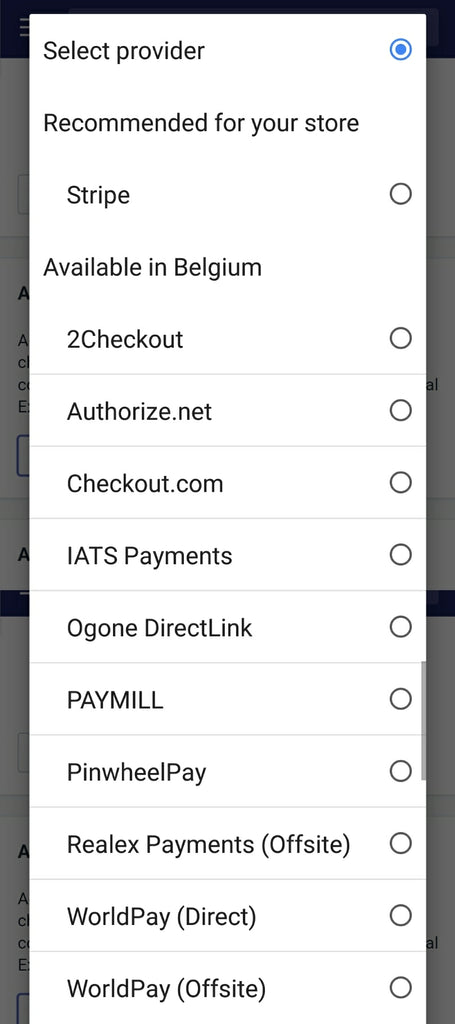 Shopify Payment Gateways เบลเยียมตั้งค่าบริการ 