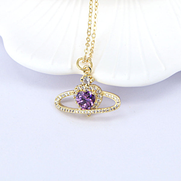 Ladies Fashion Personality Zircon Love Necklace Women