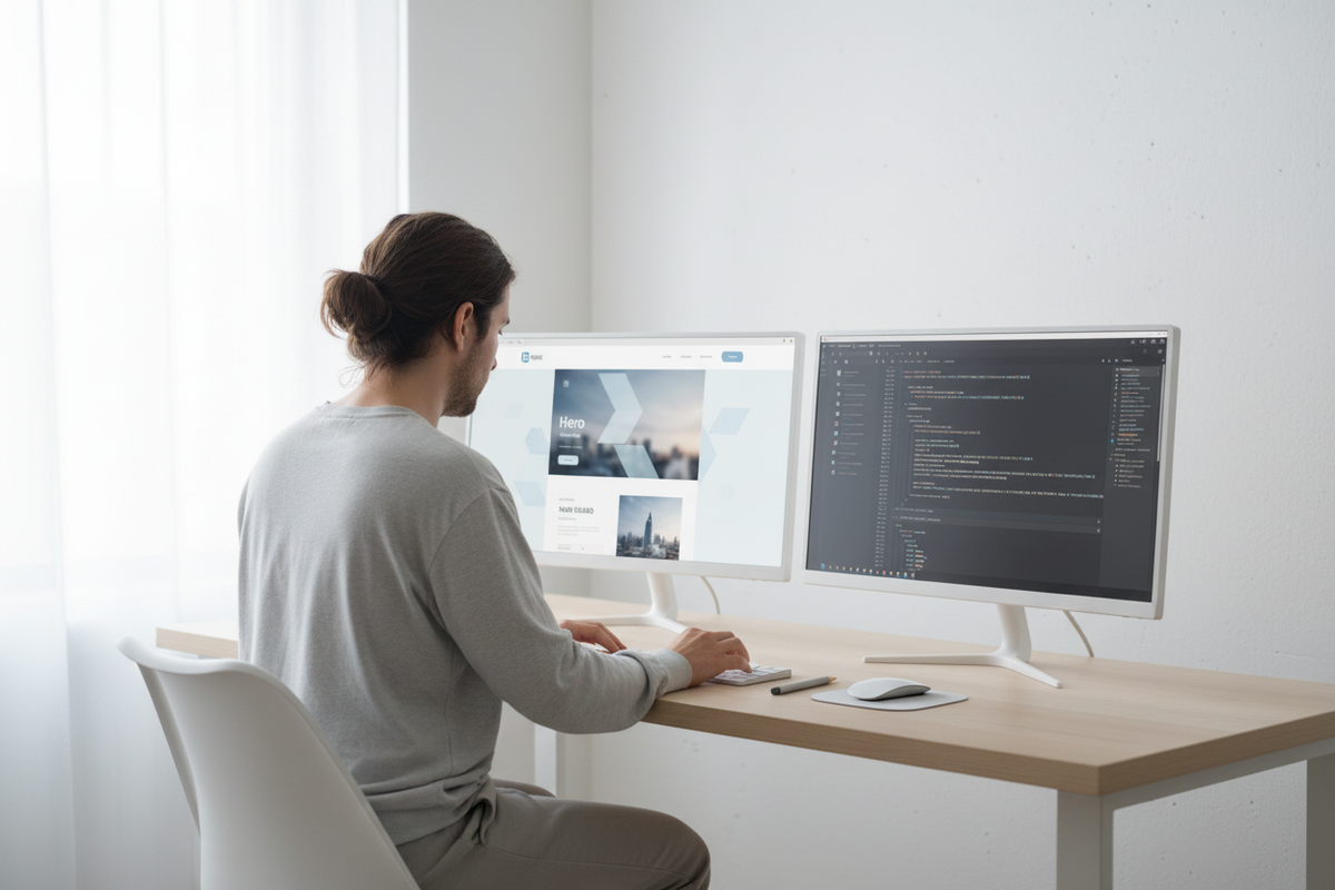 Web Designer Working Banner